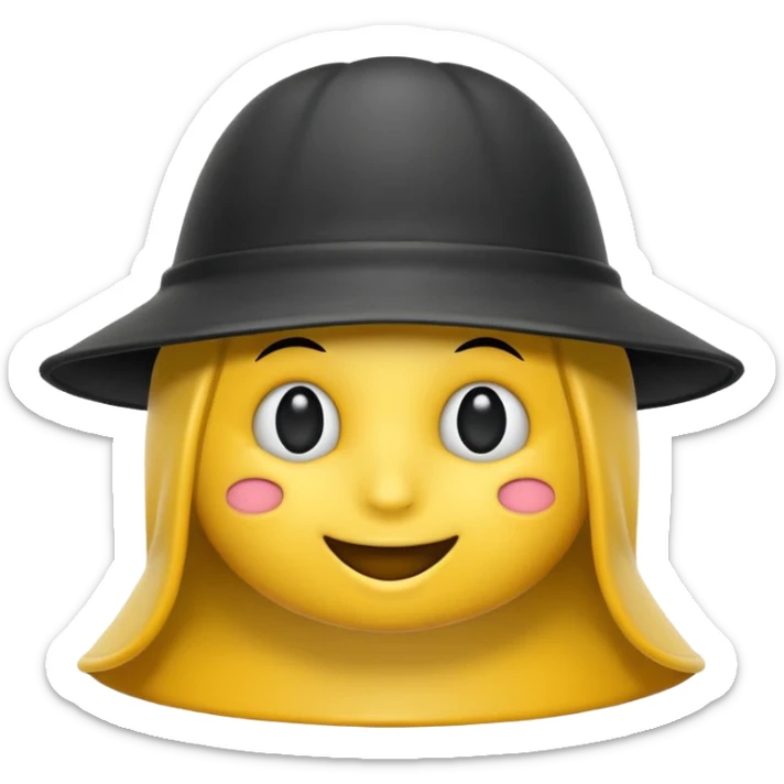 Einen Gelben Emoji mit zauber hut und schwartz weißen zauberstab sticker