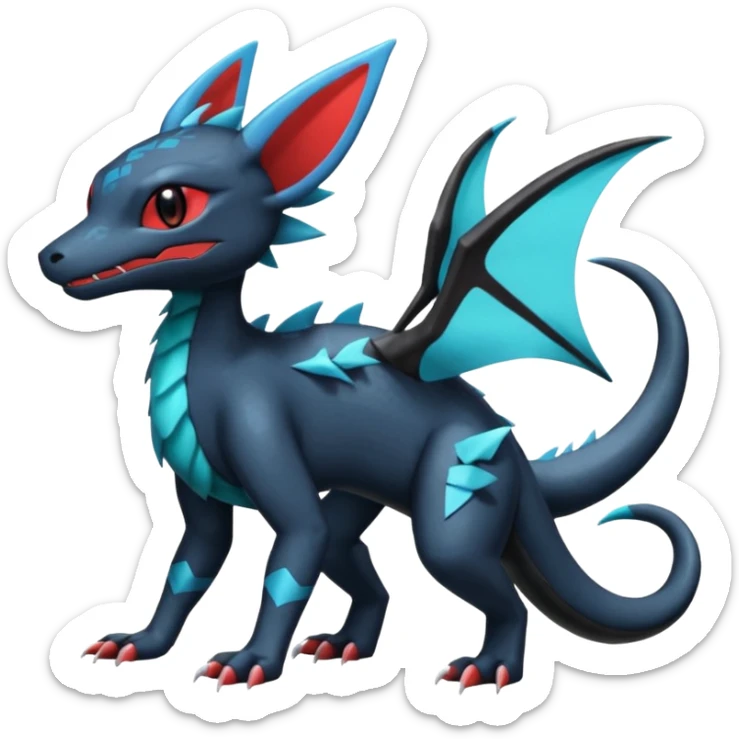 Shiny Salandit-Salamence-Umbreon-Trico-Noivern-Noibat-Hybrid (Full body) sticker