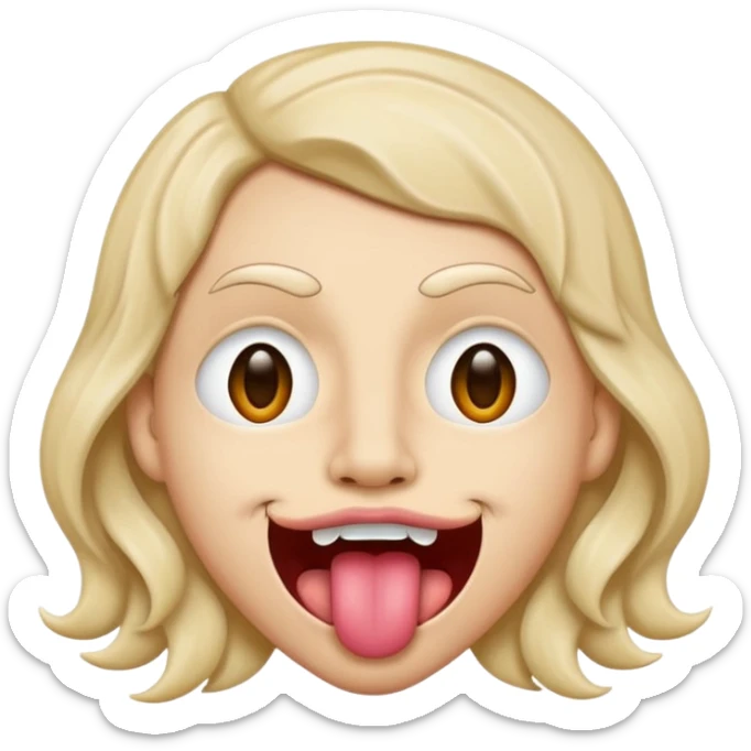 Ojos en forma de equis boca ondulada y con lengua afuera del lado izquierdo como el logo de nirvana sticker