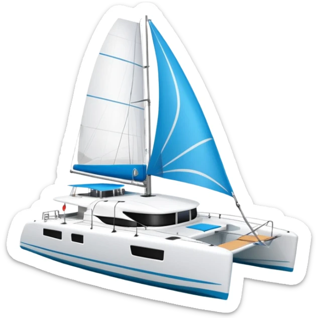 catamaran that looks like a lagoon 42 on a white background. Just the catamaran with no wording on the boat sticker