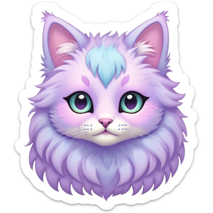 Kawaii bright fantasy ethereal anthro feline fursona animal creature sticker
