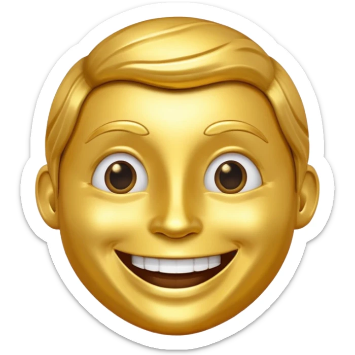 a golden vinyl, who is personified and is happy sticker