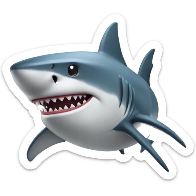 Shark with a top hat simple sticker