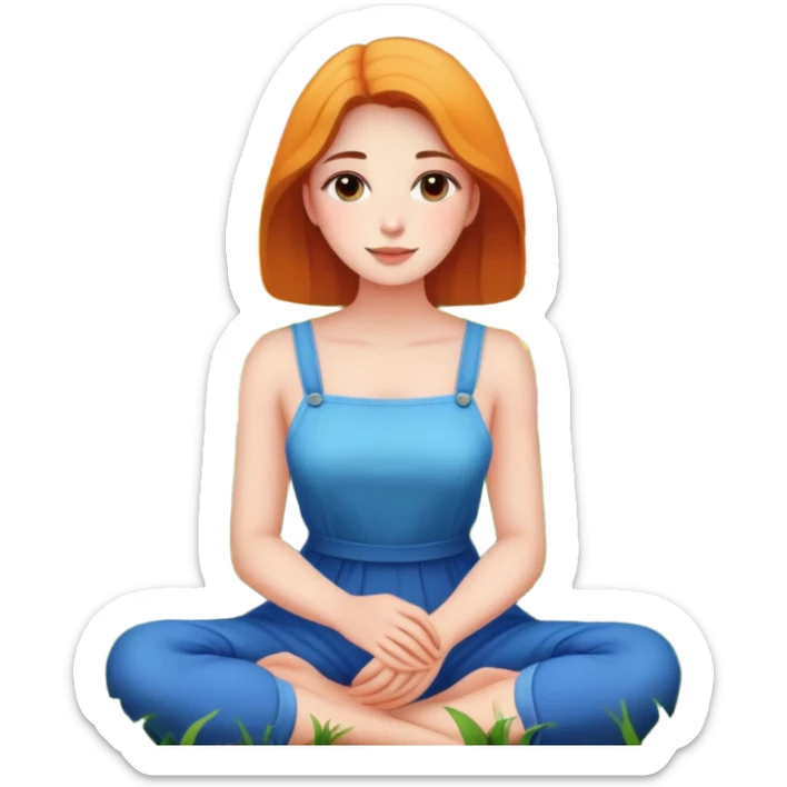 A women sitting in flowers sticker