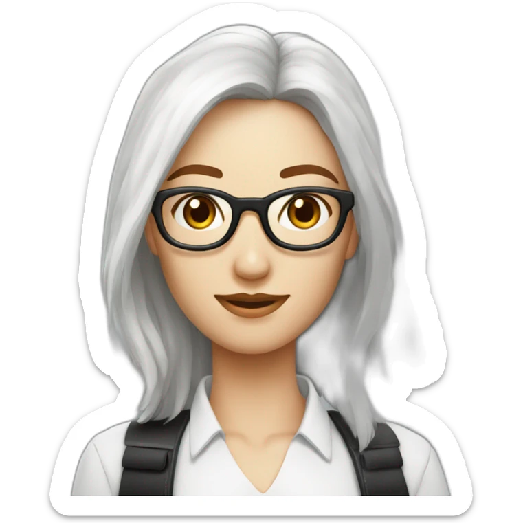 Homme blanc cheveux noir et lunette avec belle femme rousse sticker