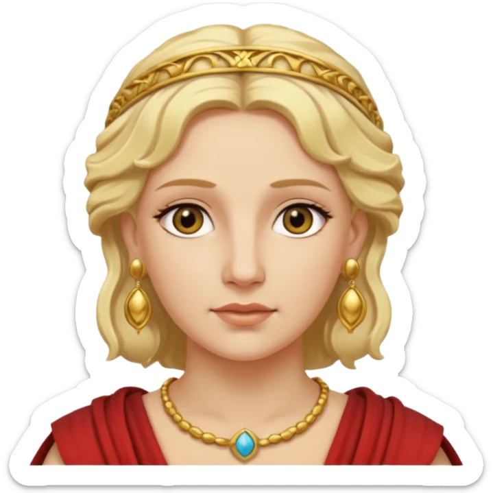 Ancient Roman woman with earrings and blonde hair sticker