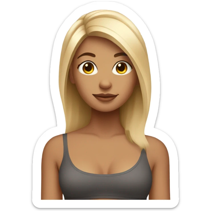 Girl with blonde balayage hair doing yoga sticker