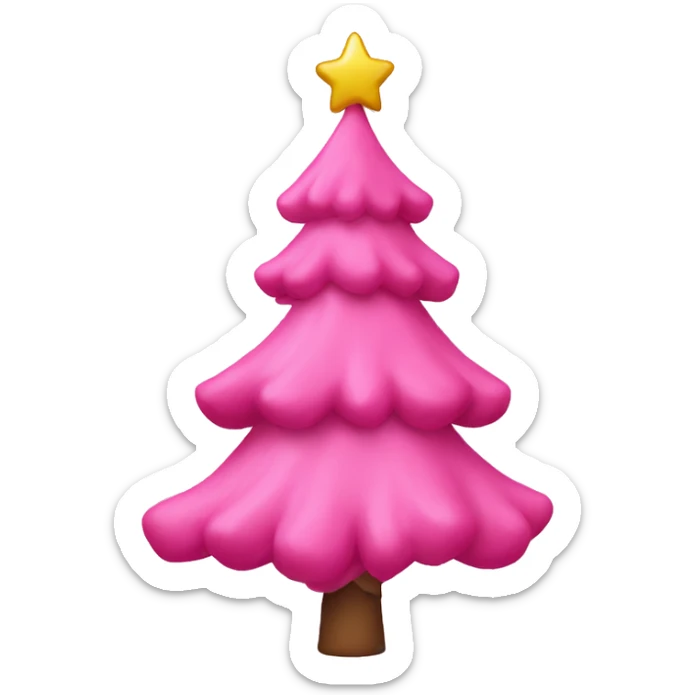 Pink Christmas tree sticker