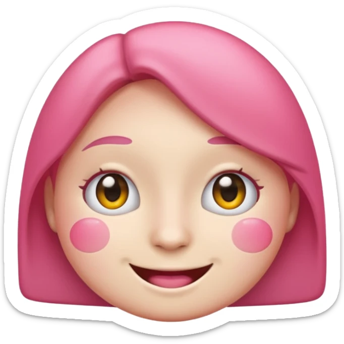 một emoji cảm xúc hạnh phúc, chỉ gồm 2 mắt trắng, má hồng sticker