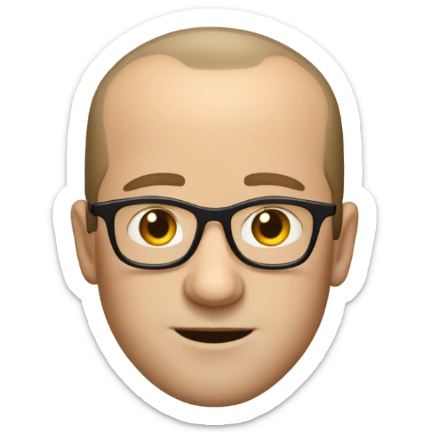 white man with receding hairline who loves theater and weares glasses sticker