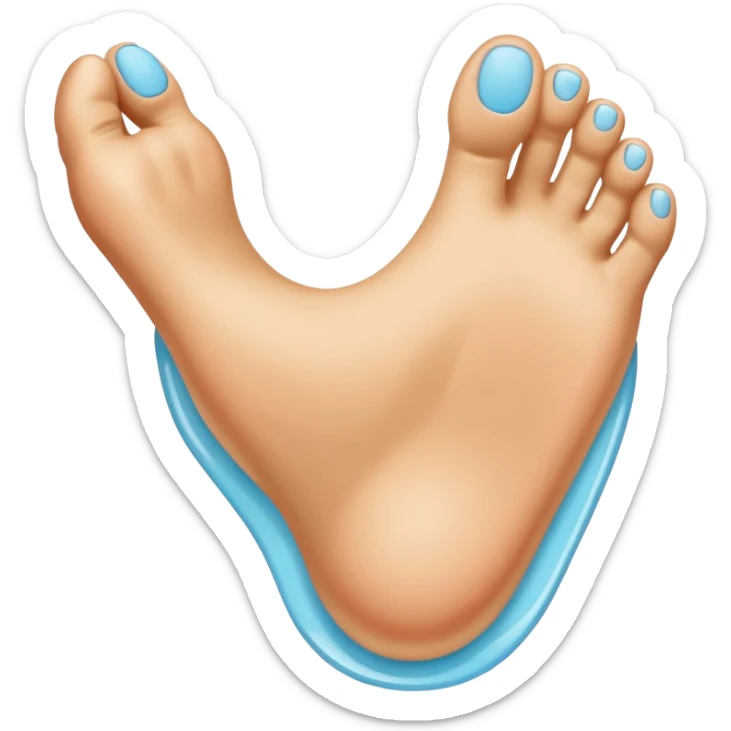 Attach a thumbs up emoji to where the toes are on a foot emoji   sticker