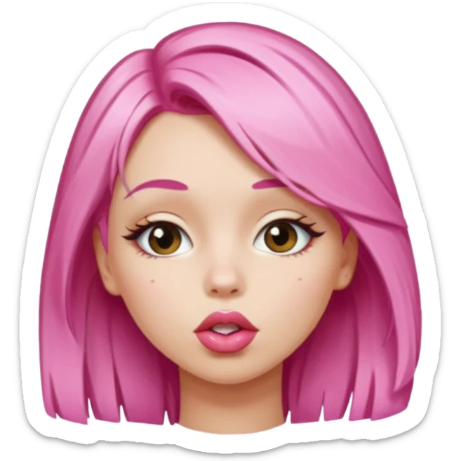 Vóley gilr pink blonde hair white skin kissing  sticker