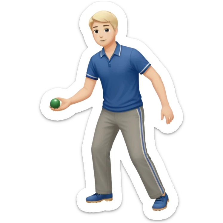 Jeune homme grand et costaud qui joue à  la pétanque sticker