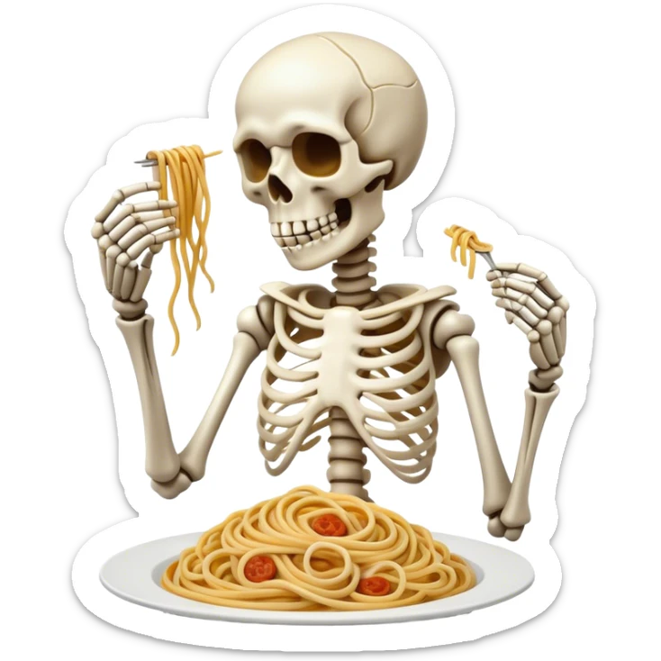 Skeleton wirh Spaghetti sticker
