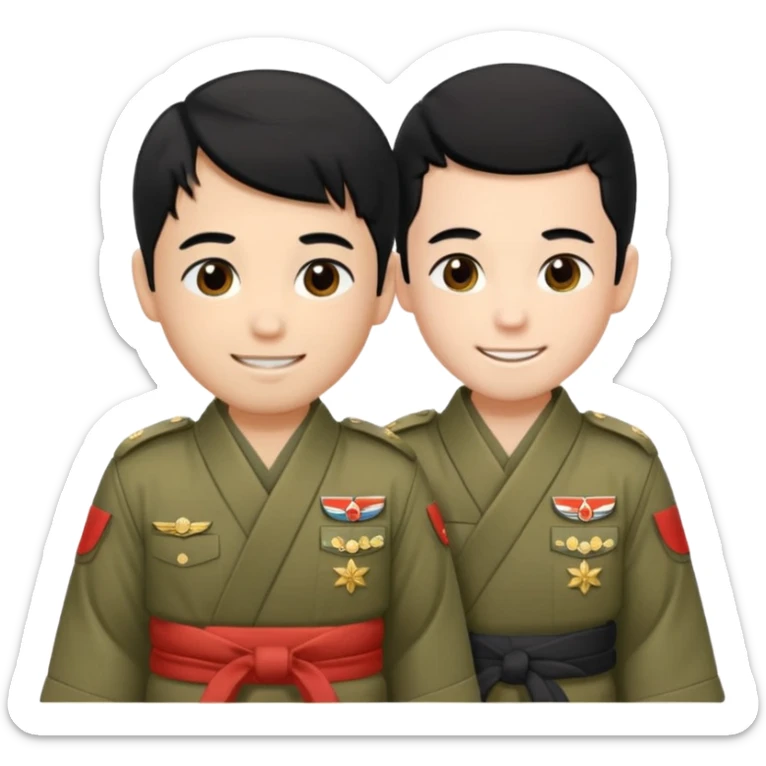 two brothers and two different sides of the world fighting, but still being in brotherly love. No one is an exchange student sticker