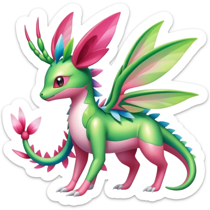 Shiny Exotic Flygon-Sylveon-Shaymin-Meganium-Hybrid-Creature sticker