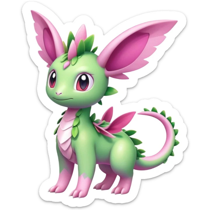 Shiny Exotic Cute Majestic Ethereal Sparkly Flygon-Sylveon-Shaymin-Meganium-Hybrid-Creature sticker