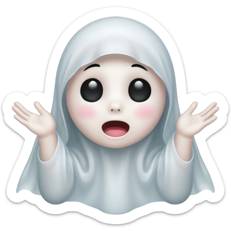 Okay those are wonderful, now make the ghost cover his eyes with cute little hands. Make sure the blush and the cuteness is retained sticker