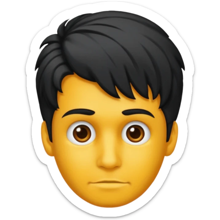 Fais un homme dégarnis sur le haut de son crâne et les cheveux noir court sur le côté sticker