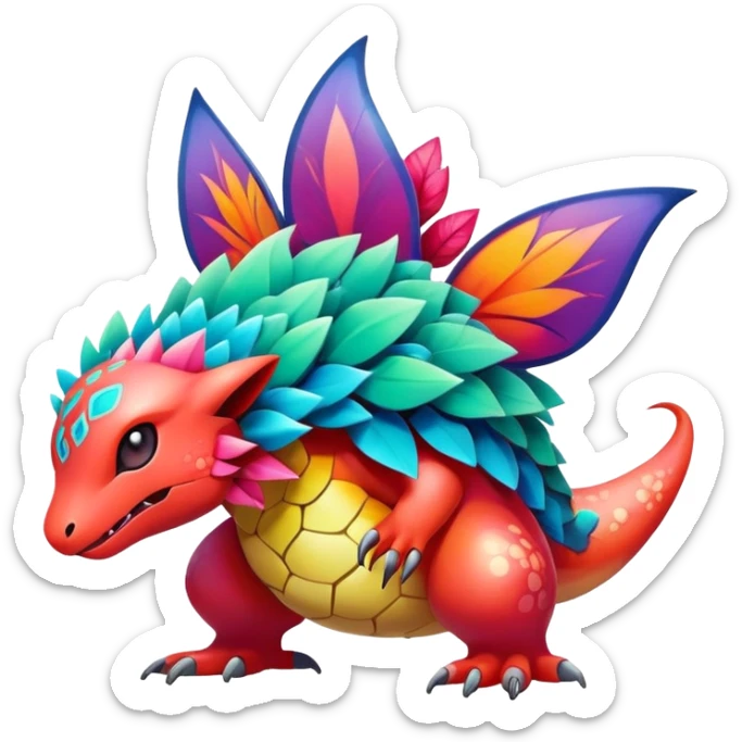 Colorful Exotic Pokémon-Fakémon-hybrid-creature (full body) sticker