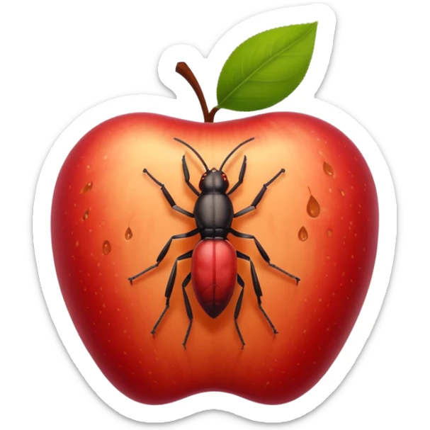 emoji of a small patch of skin (like on the neck or scalp) with a tiny red itchy bump and a small cartoon louse (bit) nearby, expressing mild irritation — clean, soft Apple emoji style, no gore, just symbolic redness and the insect clearly visible sticker