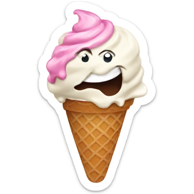 Ice cream eating ice cream sticker