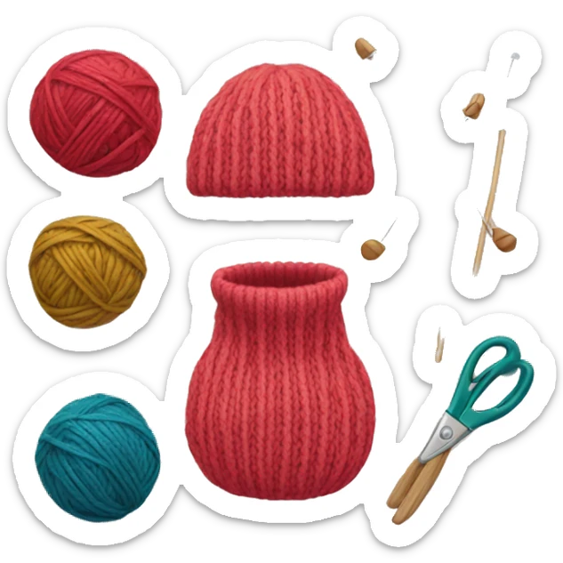 knitting set sticker