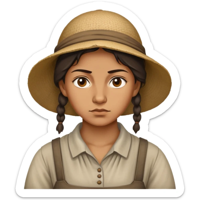 peasant women in an old shirt during the 1917 revolution photorealistic serious sticker