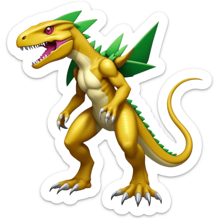  Cool Edgy Shiny Spectrobes-Digimon-Fakemon-Raptor-Reptile full body sticker