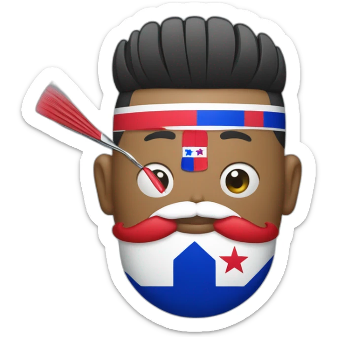 Barber shop with flag of dominicana republica and panama sticker