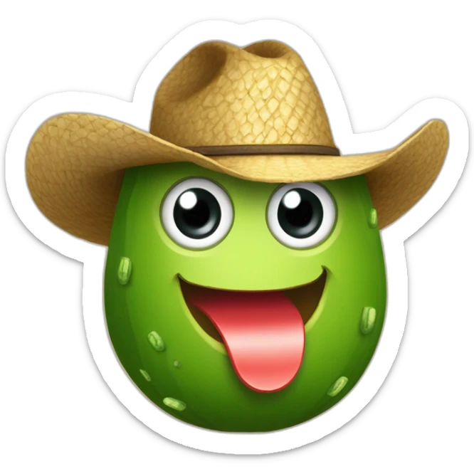 Un aguacate con sombrero de vaquero y dinero en la mano sticker