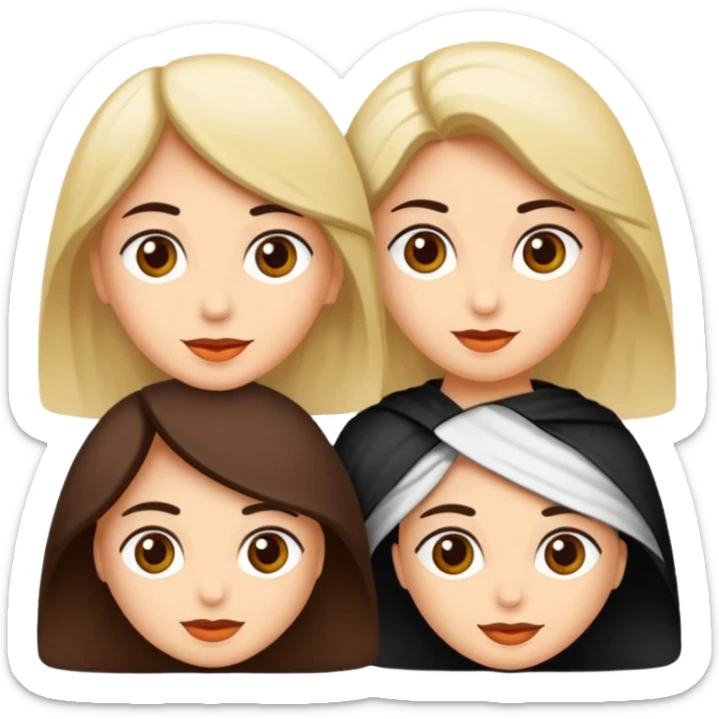 Çok güzel bir sarışın kadın saçları düz uzun kıyafeti beyaz göz rengi kahverengi sticker