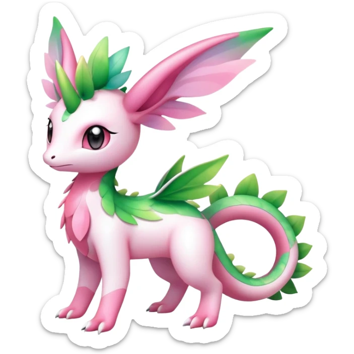 Shiny Exotic Cute Majestic Ethereal Sparkly Flygon-Sylveon-Shaymin-Meganium-Hybrid-Creature sticker