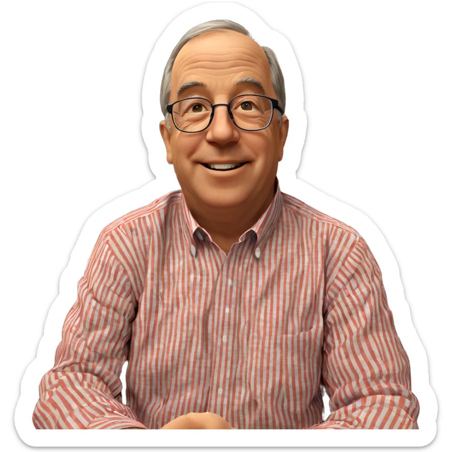 smiling old man with glasses sticker
