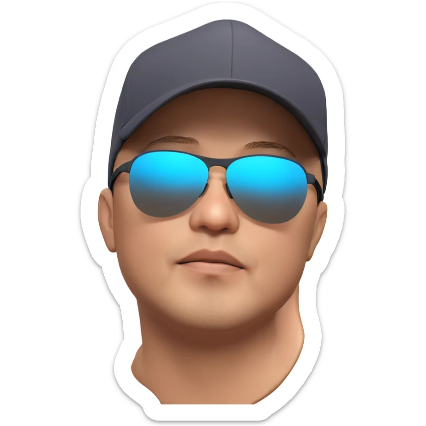 cool boy in a baseball cap sticker