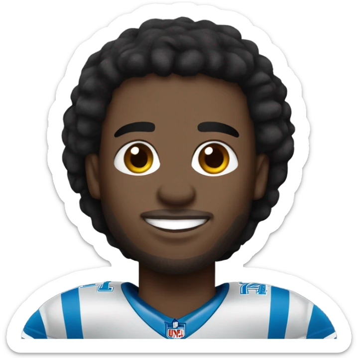 Detroit Lions football player wearing number 14 sticker