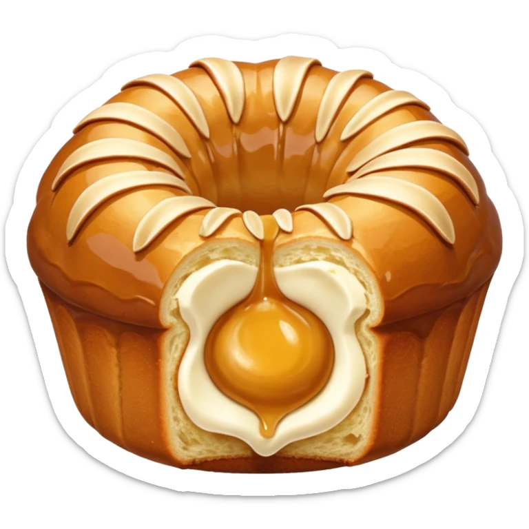 Alsacian kougelhopf with almonds on the top. The base is a bit larger than the top part sticker