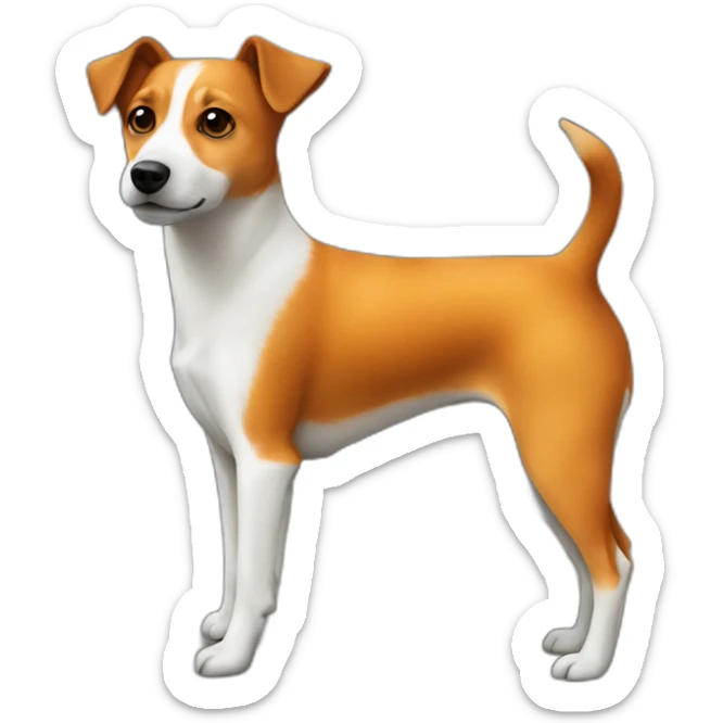 Orange jack russel orange East European village dog sticker