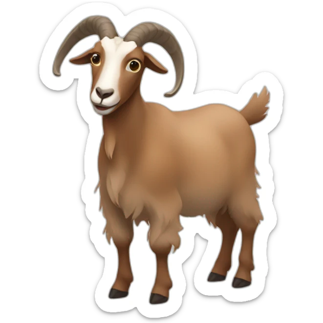 goat brown body shape sticker