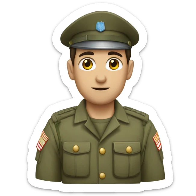 Un soldado caido i con la mano en la frente sticker