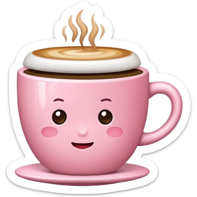 aesthetic cup of coffee baby pink no hot steams on top and no face sticker