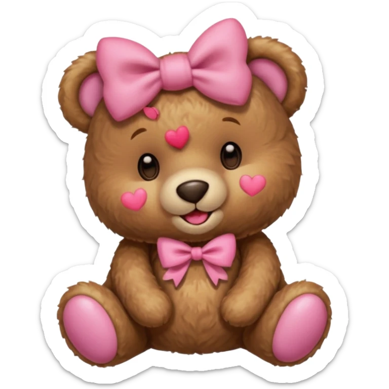 🐻 + 🎀+ 😘 sticker