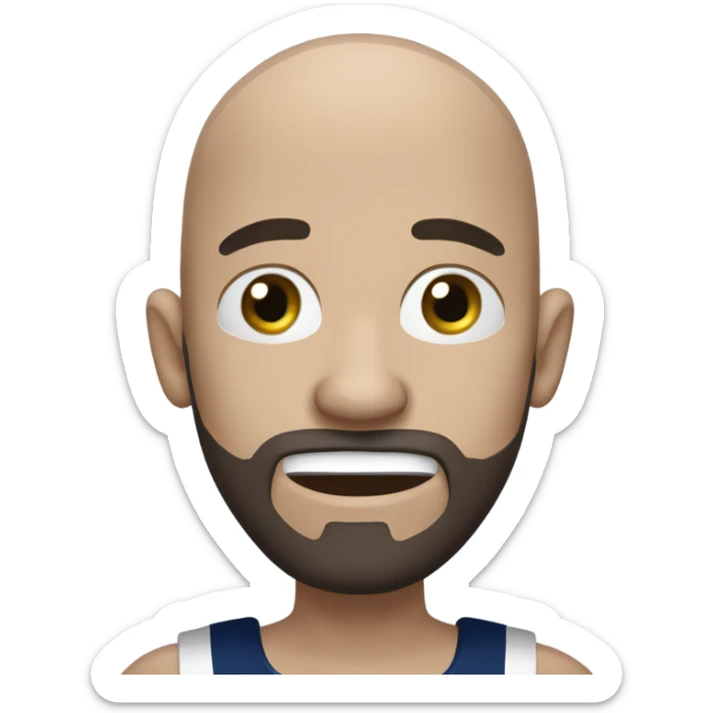 Bald white male with dark brown beard. He is holding dark blue Dallas Cowboys hat. He’s crying because he’s ashamed of being bald  sticker