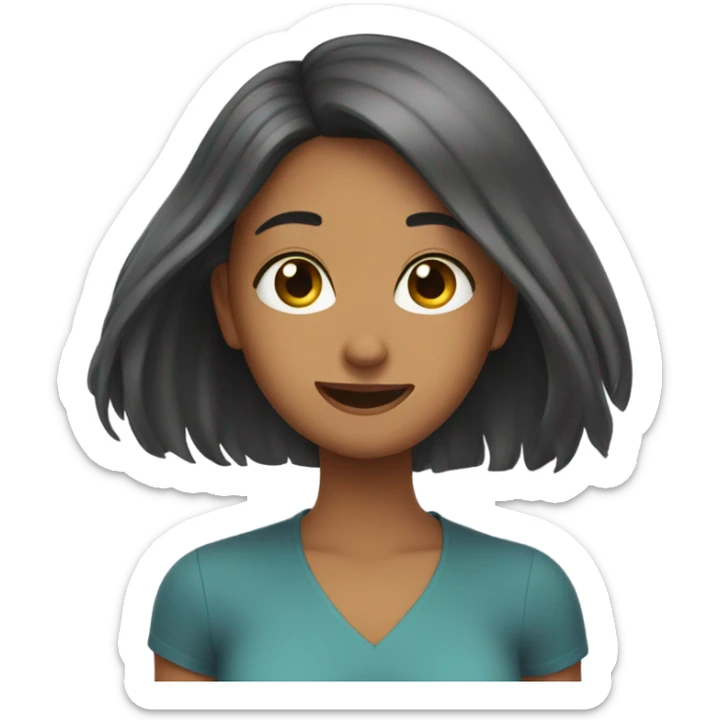 Girl flipping the bottom of her hair  sticker