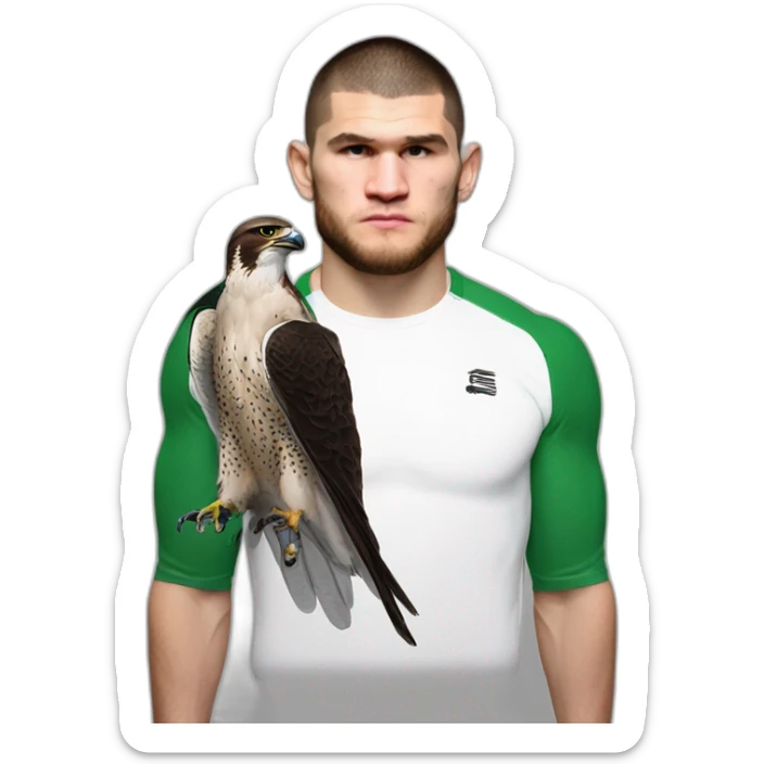 Falcon on the shoulder of khabib nurmagomedov  sticker