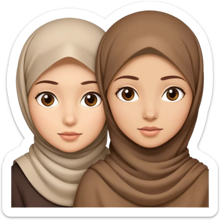 Girl with a Hijab an a Girl with brown hair sticker