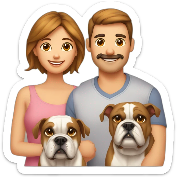 Family-with-dad 59-mother 54-2 daughters 31 & 26-and-bulldog-France-dog sticker