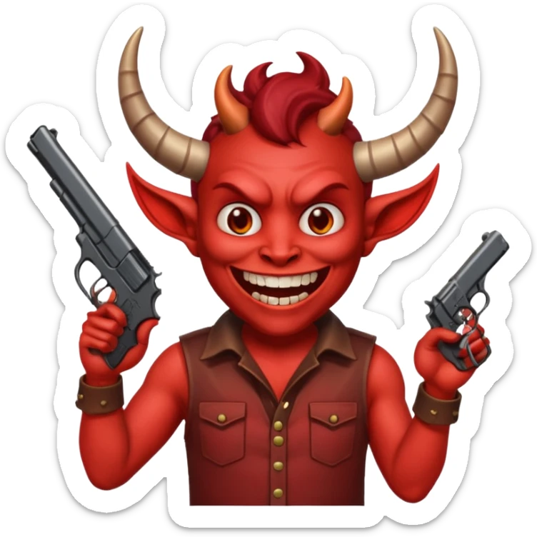 Un 👹 con una pistola en la mano  pero que sea como el emoji sticker