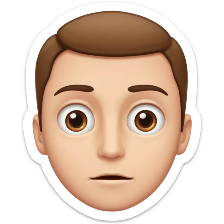 I want the the guy emoji but have his eyes  looking up sticker