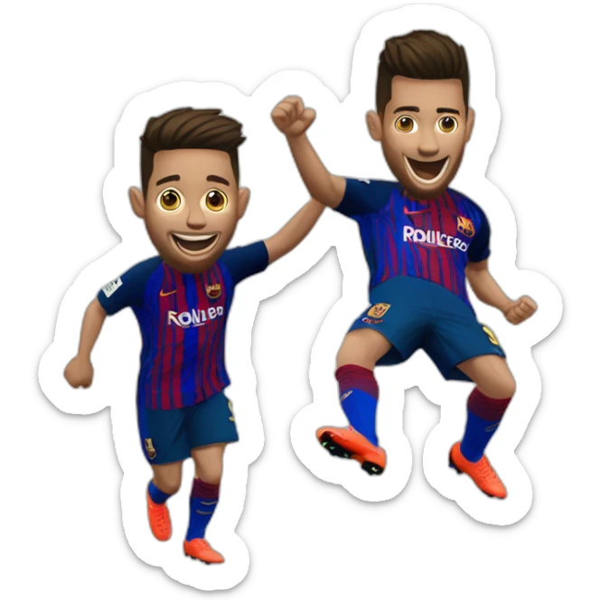 Jude Bellingan celebrando y a su espalda Messi y Ronaldo apenados sticker